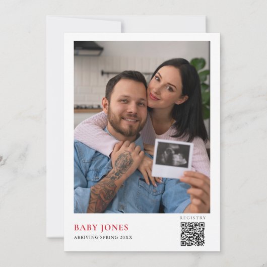 Weihnachtskleidung Foto QR Code Kinderdusche Einladung (Rückseite)