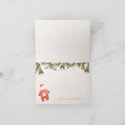 Weihnachtskleidung Kinderdusche Dankeskarte (Innenseite)