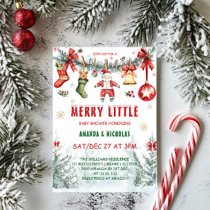 Weihnachtskleidung Kinderdusche Einladung