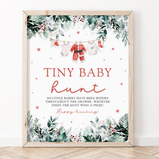 Weihnachtskleidung Kinderdusche Tiny Baby Hunt Poster