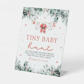 Weihnachtskleidung Kinderdusche Tiny Baby Hunt Sockelschild (Vorderseite)