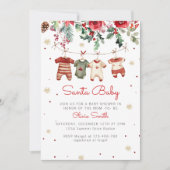Weihnachtskleidung Weihnachtsgeschenk Baby Dusche Einladung (Vorderseite)