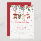 Weihnachtskleidung Weihnachtsgeschenk Baby Dusche Einladung (Vorne/Hinten)