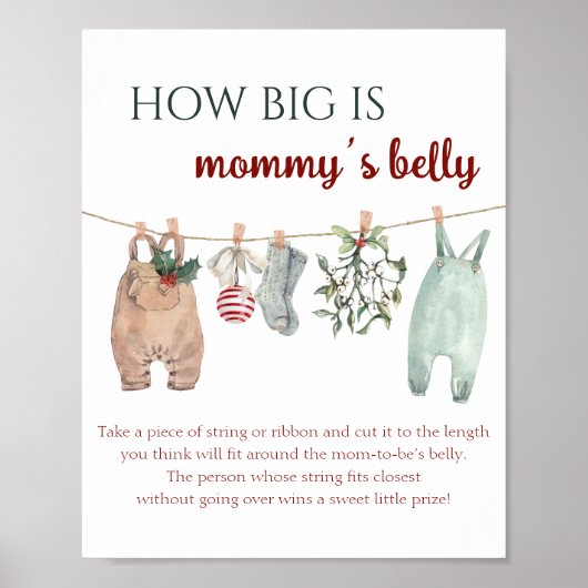 Weihnachtskleidung Wie groß ist Mamas Bauch Poster (Vorne)