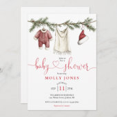 Weihnachtskleidung Winter Baby Dusche Einladung (Vorne/Hinten)