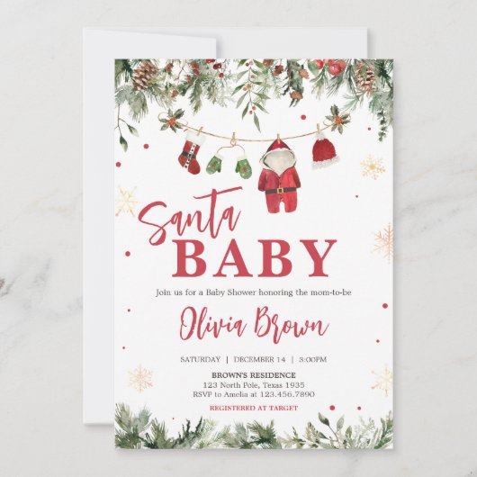 Weihnachtskleidung Winter Weihnachtsdusche Einladung (Vorderseite)