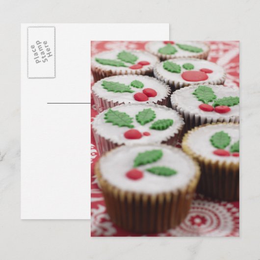 Weihnachtskleine kuchen feiertagspostkarte (Vorne/Hinten)