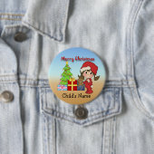 Weihnachtskleinkind-Mädchen-runder Knopf Button (Beispiel)