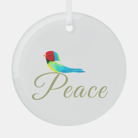 Weihnachtskleinvogel Friedensbote Ornament Aus Glas (Vorderseite)