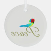 Weihnachtskleinvogel Friedensbote Ornament Aus Glas (Rückseite)