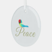 Weihnachtskleinvogel Friedensbote Ornament Aus Glas (Vorderseite links)