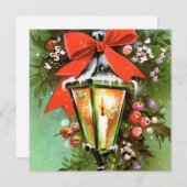 Weihnachtsklettern und großer roter Bow Feiertagskarte (Vorne/Hinten)