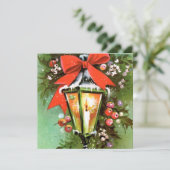 Weihnachtsklettern und großer roter Bow Feiertagskarte (Stehend Vorderseite)