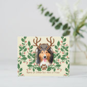 Weihnachtsklingeln für Hunde / Katze Persönliches Feiertagspostkarte (Stehend Vorderseite)