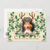 Weihnachtsklingeln für Hunde / Katze Persönliches Feiertagspostkarte (Vorne/Hinten)