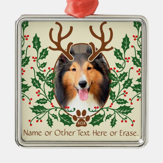Weihnachtsklingeln für Hunde / Katze Persönliches Silbernes Ornament (Vorne)