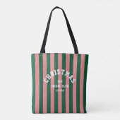 Weihnachtsklub Grüne Pink Candy Streifen Tasche (Rückseite)