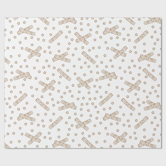 Weihnachtsknacker Gold Toile Geschenkpapier (Flach)