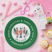 Weihnachtsknacker-Komposition grüne Grenze Pappteller (Party)