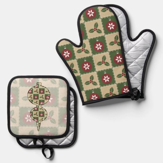 Weihnachtsknecht Ofenhandschuh & Topflappen-Set (Vorderseite/Rückseite)