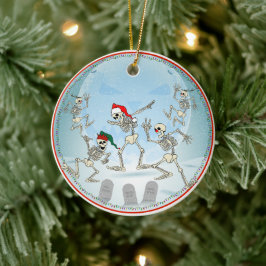 Weihnachtsknochen im Mondlicht Schneegewerbe Keramik Ornament