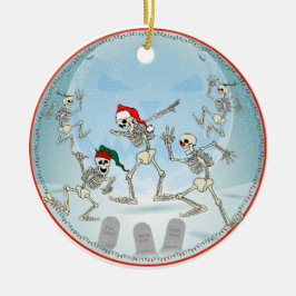 Weihnachtsknochen im Mondlicht Schneegewerbe Keramik Ornament