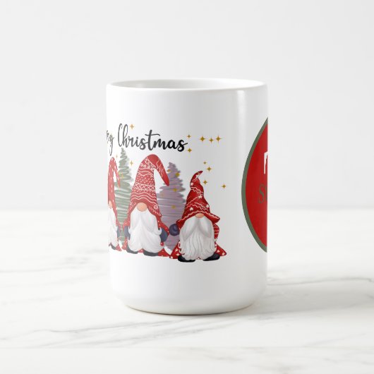 Weihnachtsknom hinzufügen Monogramm-Tasse Kaffeetasse (Mittel)