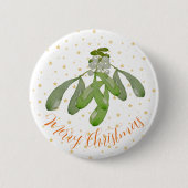 Weihnachtsknopf Original Wasserfarbe Mistletoe Button (Vorderseite)