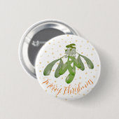 Weihnachtsknopf Original Wasserfarbe Mistletoe Button (Vorne & Hinten)