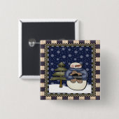 Weihnachtsknopf - Schneemann und Plätzchen Button (Vorne & Hinten)