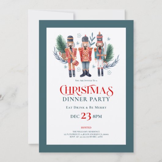 Weihnachtsknuspriger Dinner Party Einladung 2 (Vorderseite)