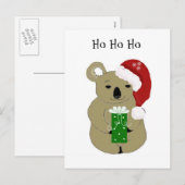Weihnachtskoala-Bär Feiertagspostkarte (Vorne/Hinten)