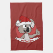 Weihnachtskoala-Cartoon Geschirrtuch (Vertikal)