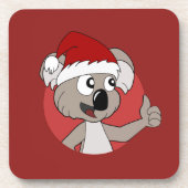 Weihnachtskoala-Cartoon Getränkeuntersetzer (Vorderseite)