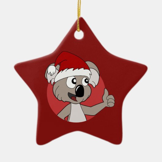 Weihnachtskoala Cartoon Keramik Ornament (Vorne)