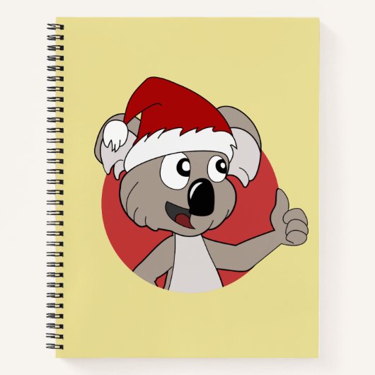 Weihnachtskoala-Cartoon Notizblock (Vorderseite)