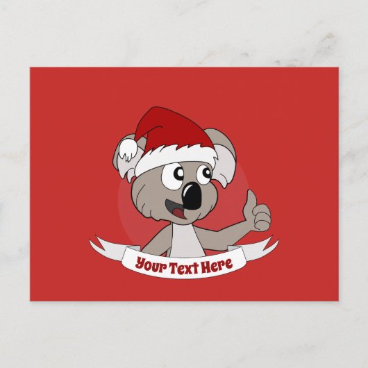Weihnachtskoala-Cartoon Postkarte (Vorderseite)