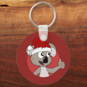 Weihnachtskoala-Cartoon Schlüsselanhänger (Rückseite)