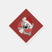 Weihnachtskoala-Cartoon Serviette (Ecke)
