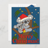 Weihnachtskoala Feiertagspostkarte (Vorne/Hinten)