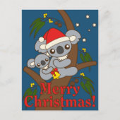 Weihnachtskoala Feiertagspostkarte (Vorderseite)