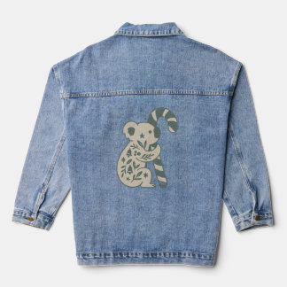 Weihnachtskoala mit Lebkuchenstab-Pullover Jeansjacke