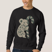 Weihnachtskoala mit Lebkuchenstab-Pullover Sweatshirt (Vorderseite)