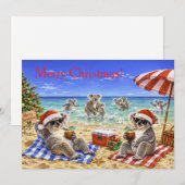 Weihnachtskoalas am Strand Feiertagskarte (Vorne/Hinten)