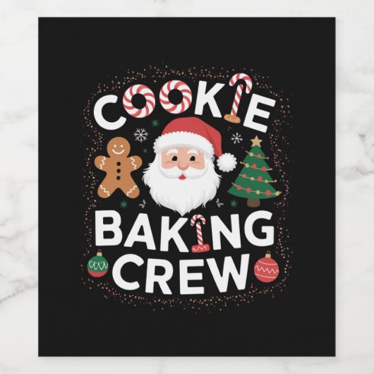 Weihnachtskochen Backen Crew Weihnachten Weinetikett (Einzelnes Label)