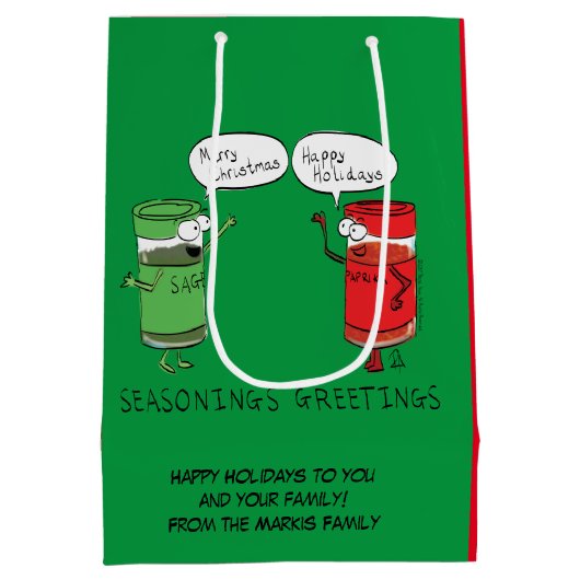 Weihnachtskochen Funny Koch Gewürze Mittlere Geschenktüte (Rückseite)