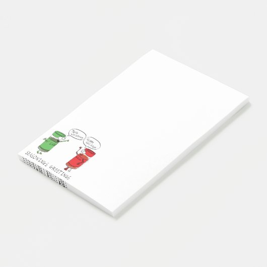 Weihnachtskochen Funny Koch Gewürze Post-it Klebezettel (angewinkelt)