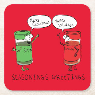 Weihnachtskochen Funny Koch Gewürze Rechteckiger Pappuntersetzer