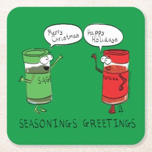 Weihnachtskochen Funny Koch Gewürze Rechteckiger Pappuntersetzer