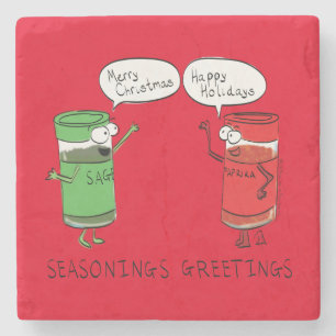 Weihnachtskochen Funny Koch Gewürze Steinuntersetzer